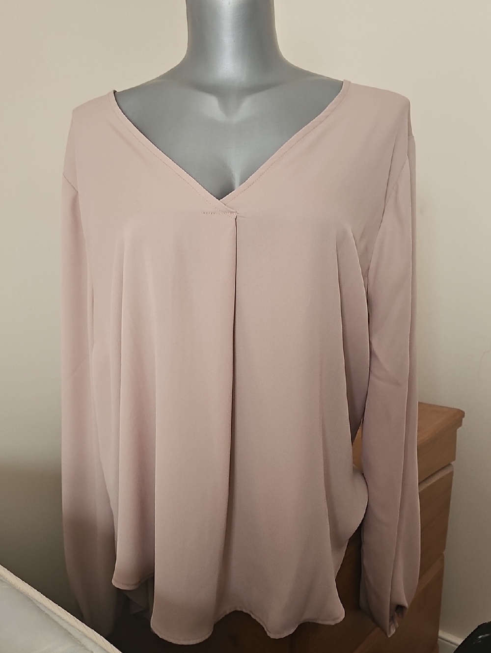 torrid Dusty Blush V-Neck Long Sleeve Blouse
